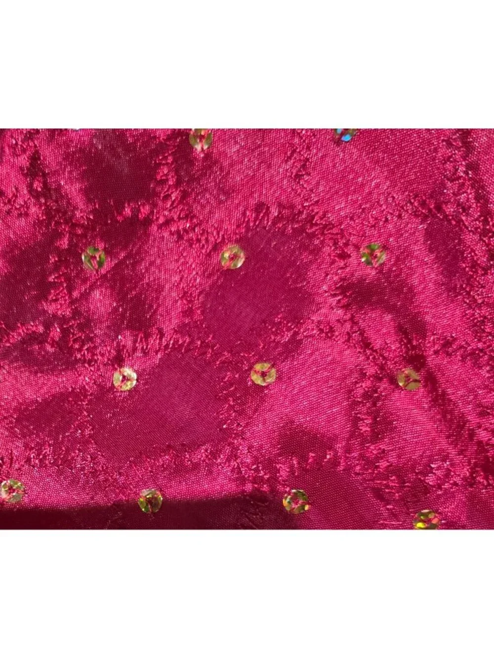 Christmas Tree Skirt Sequins Button Closure holiday decor red festive padded